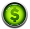 Глянцевая кнопка со знаком доллара